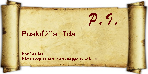 Puskás Ida névjegykártya