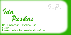 ida puskas business card
